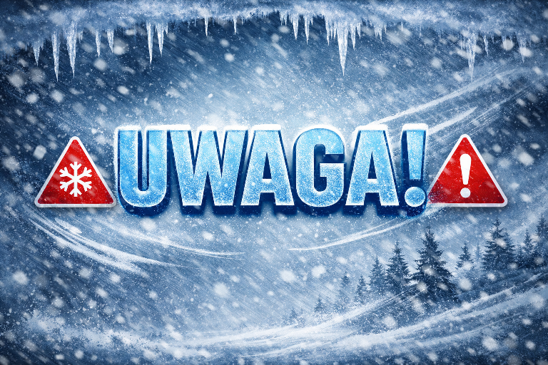 Plakat uwaga mrozy